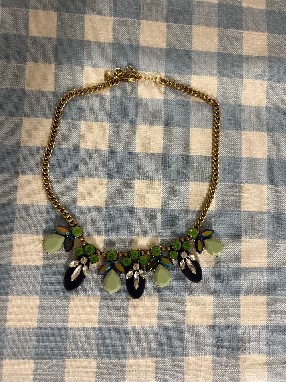 Kendra Scott Green, Navy & Mint Crystal Bib Necklace
